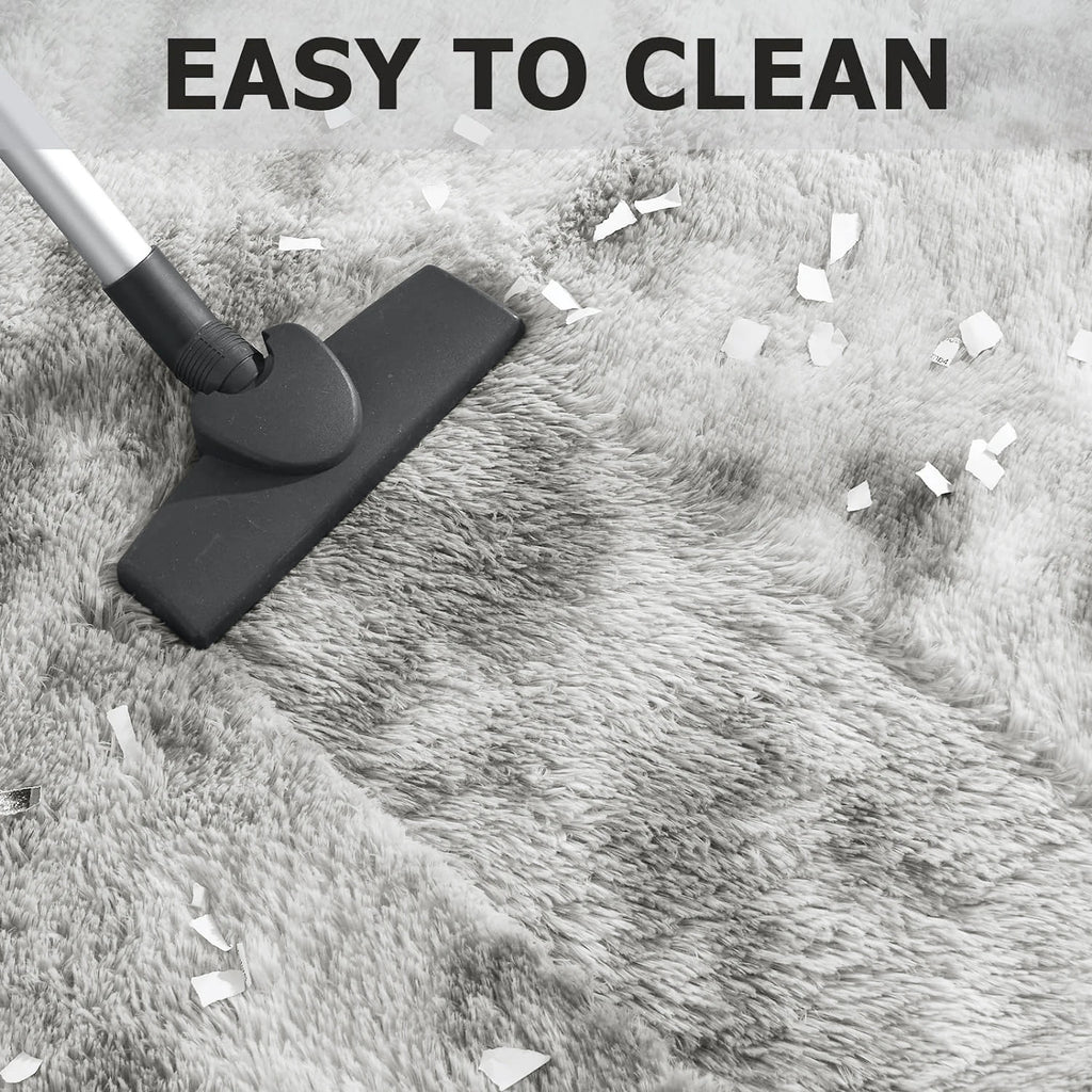 Vacuum cleaning a carpet with text 'EASY TO CLEAN' above.