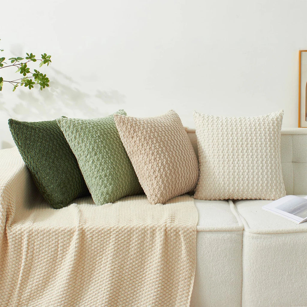 Corduroy Throw Pillow Cover | Boho Striped Farmhouse Cushion Cover, 16"–20"